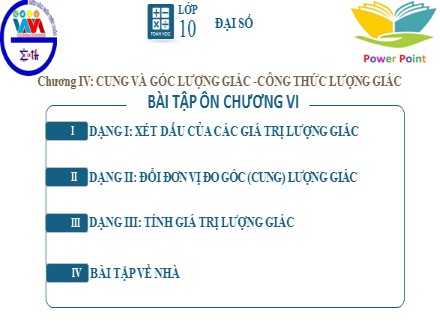 Bài giảng môn Toán Lớp 10 - Chương 4, Bài: Bài tập ôn chương 4