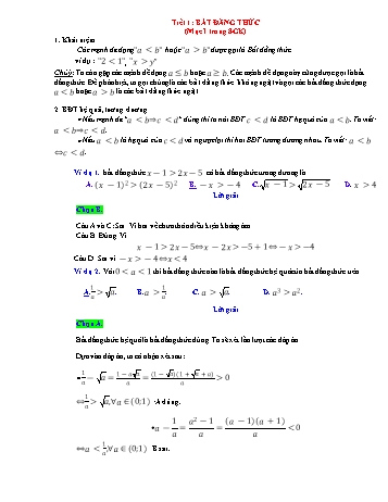Giáo án môn Toán Lớp 10 - Bài 1: Bất đẳng thức