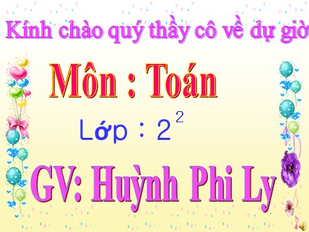 Bài giảng môn Toán lớp 2 - Bài 39: Phép cộng có tổng bằng 100