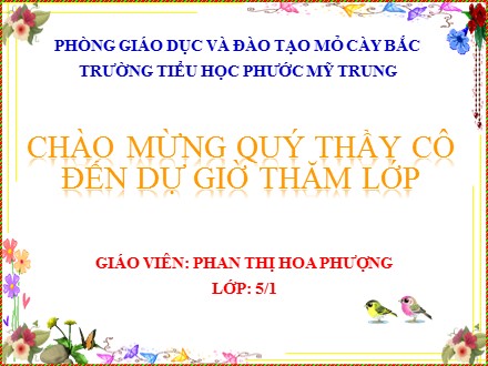 Bài giảng môn Toán Lớp 5 - Bài: Diện tích hình tam giác - Phan Thị Hoa Phượng