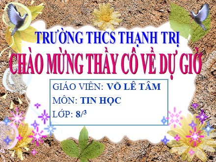 Bài giảng Tin học 8 - Bài 6: Câu lệnh điều kiện - Võ Lê Tâm