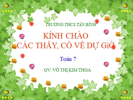 Bài giảng Toán 7 - Bài 2: Bảng tần số các giá trị của dấu hiệu