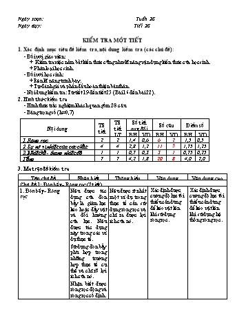 Bài kiểm tra 1 tiết môn Vật lý 6