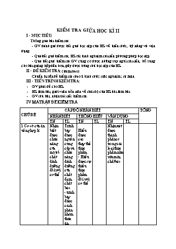 Bài kiểm tra giữa học kì 2 môn Công nghệ (Có đáp án)