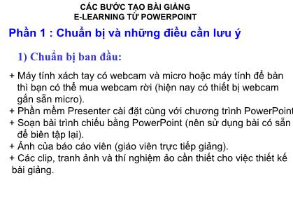 Các bước tạo bài giảng E-learning từ Powerpoint