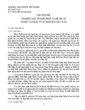 Chuyên đề Tìm hiểu một số biện pháp nghệ thuật trong văn bản tự sự hiện đại Việt Nam - Nguyễn Ngọc Hân