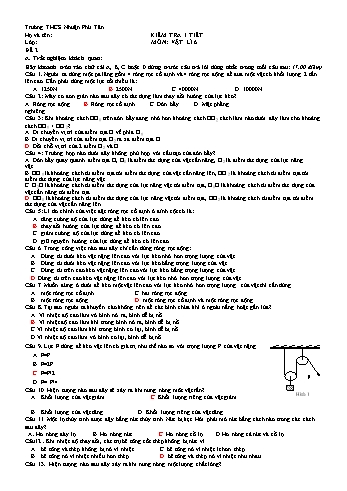 Đề kiểm tra 1 tiết môn Vật lý Lớp 6 học kì 1