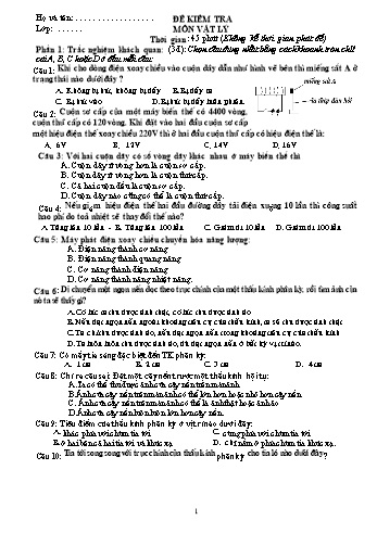 Đề kiểm tra môn Vật lý 9 học kì 2 (Có đáp án)