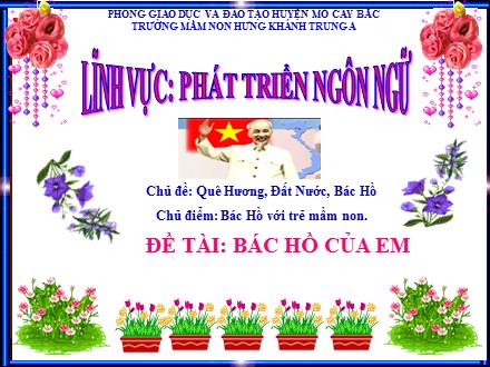 Giáo án mầm non lớp chồi - Lĩnh vực phát triển ngôn ngữ, Đề tài: Bác Hồ của em