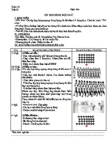 Giáo án môn Thể dục Lớp 3 - Tiết 39: Ôn đội hình đội ngũ