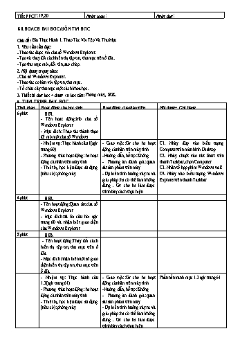 Kế hoạch bài học môn Tin học Lớp 6 - Chủ đề: Bài thực hành 1 Thao tác với tệp và thư mục