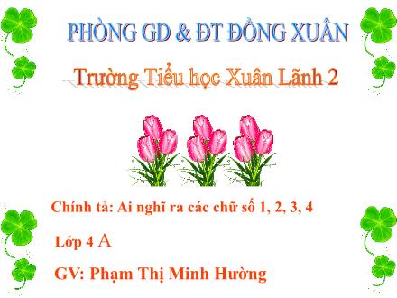 Bài giảng Chính tả Lớp 4 - Tiết 29: Ai nghĩ ra các chữ số 1, 2, 3, 4 - Phạm Thị Minh Hường