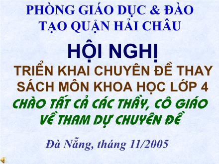 Bài giảng Khoa học Lớp 4 - Tiết 23: Sơ đồ vòng tuần hoàn của nước trong tự nhiên