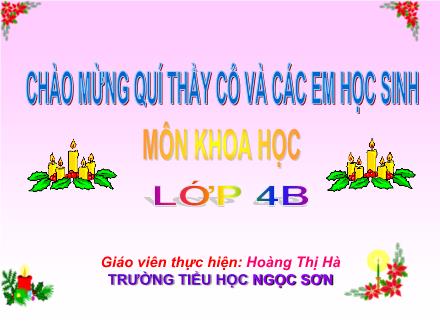 Bài giảng Khoa học Lớp 4 - Tiết 53: Các nguồn nhiệt - Hoàng Thị Hà