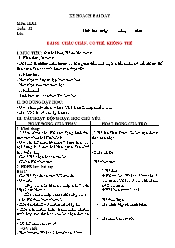 Giáo án Buổi 2 môn Toán Lớp 2 - Sách Kết nối tri thức - Tuần 32