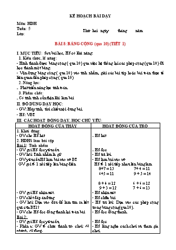 Giáo án Buổi 2 môn Toán Lớp 2 - Sách Kết nối tri thức - Tuần 5