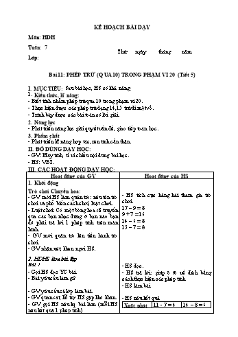 Giáo án Buổi 2 môn Toán Lớp 2 - Sách Kết nối tri thức - Tuần 7