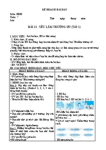 Giáo án Buổi chiều môn Tiếng Việt Lớp 2 - Sách Kết nối tri thức - Tuần 7