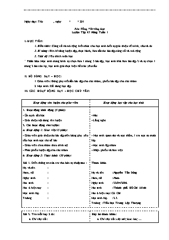 Giáo án rèn Luyện từ và câu Lớp 2 - Chương trình cả năm