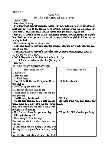 Giáo án Tiếng Việt Lớp 2 - Sách Kết nối tri thức - Tuần 27 - Năm học 2020-2021