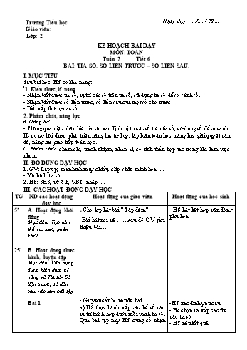 Giáo án Toán Lớp 2 - Sách Cánh diều - Tuần 2