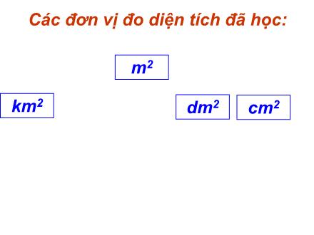 Bài giảng Toán Lớp 5 - Tiết 24: Đề-ca-mét vuông. Héc-tô-mét vuông