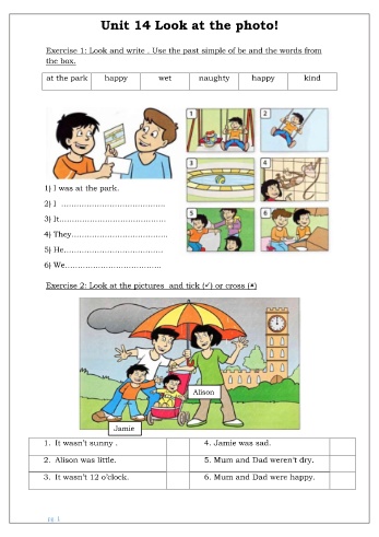 Bài tập ôn hè môn Tiếng Anh Lớp 2 - Unit 14: Look at the photo!