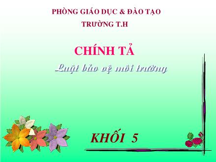 Bài giảng Chính tả Lớp 5 - Luật bảo vệ môi trường