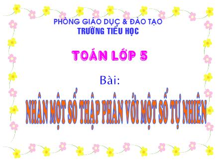 Bài giảng Toán Lớp 5 - Nhân một số thập phân với một số tự nhiên