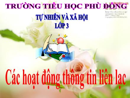 Bài giảng Tự nhiên và Xã hội Lớp 3 - Các hoạt động thông tin liên lạc