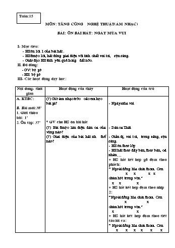 Giáo án Âm nhạc Lớp 3 - Tuần 15