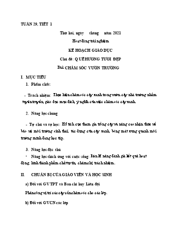 Giáo án Hoạt động trải nghiệm Lớp 1 - Sách Kết nối tri thức - Tuần 29 - Phạm Thị Mai Hương