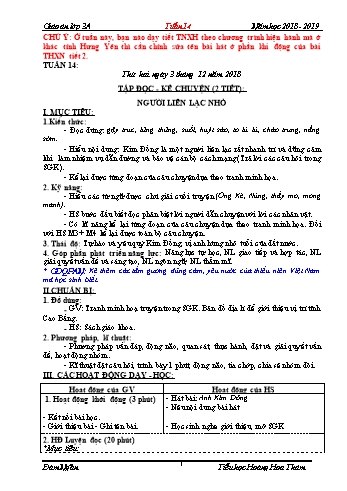 Giáo án Lớp 3 (Định hướng phát triển năng lực học sinh) - Tuần 14 - Trường Tiểu học Hoàng Hoa Thám