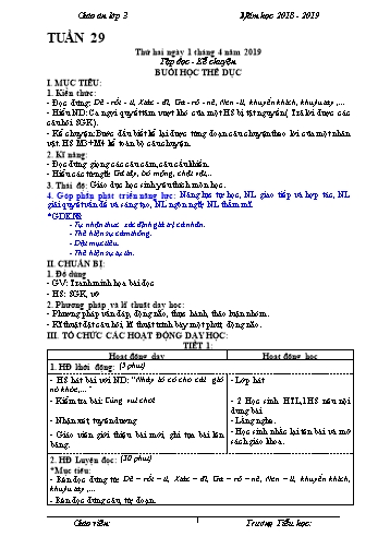 Giáo án Lớp 3 (Định hướng phát triển năng lực học sinh) - Tuần 29 - Trường Tiểu học Hoàng Hoa Thám