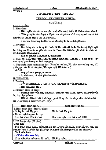 Giáo án Lớp 3 (Định hướng phát triển năng lực học sinh) - Tuần 4