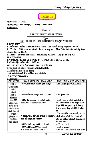 Giáo án Lớp 3 - Định hướng phát triển năng lực - Tuần 20 - Dương Thị Lệ Thủy