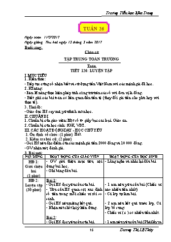 Giáo án Lớp 3 - Định hướng phát triển năng lực - Tuần 26 - Dương Thị Lệ Thủy