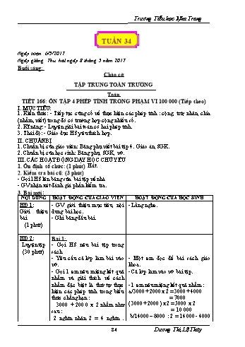 Giáo án Lớp 3 - Định hướng phát triển năng lực - Tuần 34 - Dương Thị Lệ Thủy