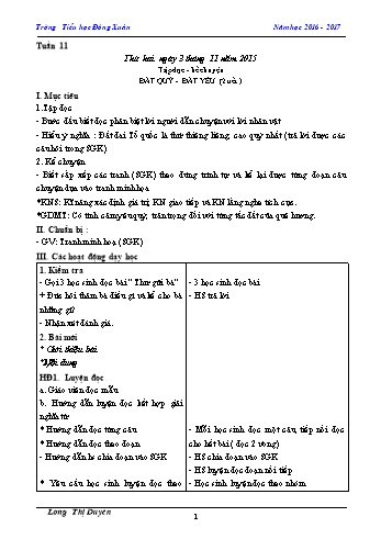 Giáo án Lớp 3 - Tuần 11 đến 15 - Lương Thị Duyên