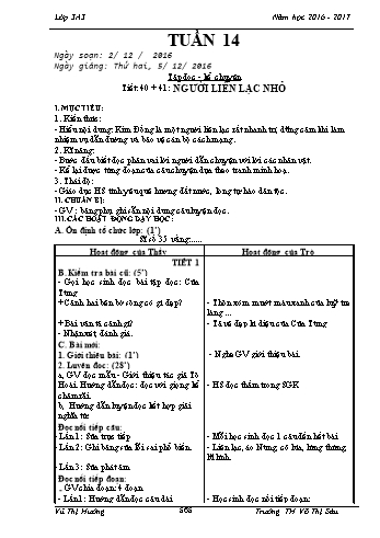 Giáo án Lớp 3 - Tuần 14 - Vũ Thị Hường