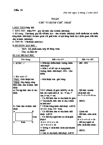 Giáo án Lớp 3 - Tuần 18 (Bản đẹp 3 cột)