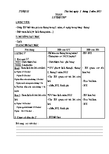 Giáo án Lớp 3 - Tuần 22 (Bản đẹp 3 cột)