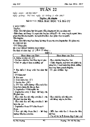 Giáo án Lớp 3 - Tuần 22 - Vũ Thị Hường