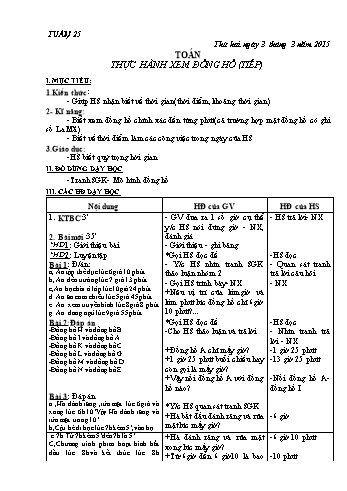 Giáo án Lớp 3 - Tuần 25 (Bản đẹp 3 cột)