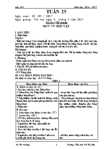 Giáo án Lớp 3 - Tuần 25 - Vũ Thị Hường