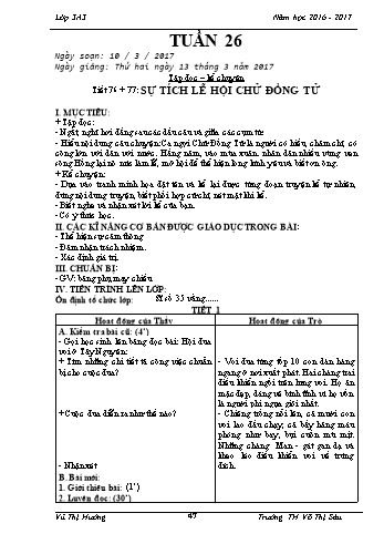 Giáo án Lớp 3 - Tuần 26 - Vũ Thị Hường