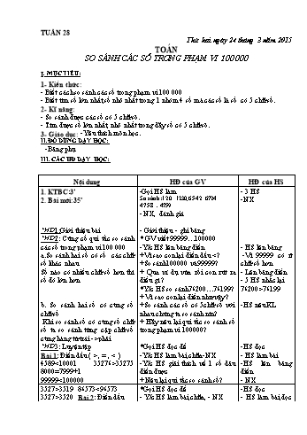 Giáo án Lớp 3 - Tuần 28 (Bản đẹp 3 cột)