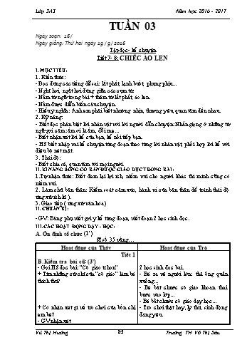 Giáo án Lớp 3 - Tuần 3 - Vũ Thị Hường