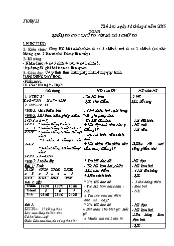 Giáo án Lớp 3 - Tuần 31 (Bản đẹp 3 cột)