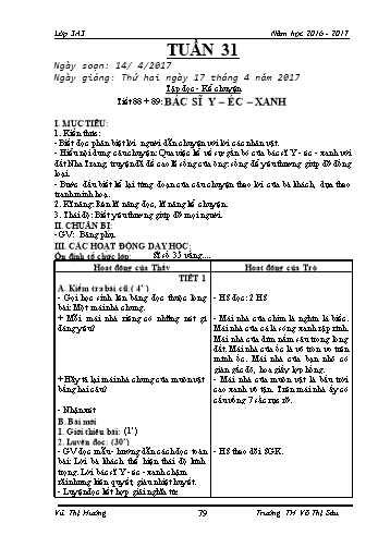 Giáo án Lớp 3 - Tuần 31 - Vũ Thị Hường